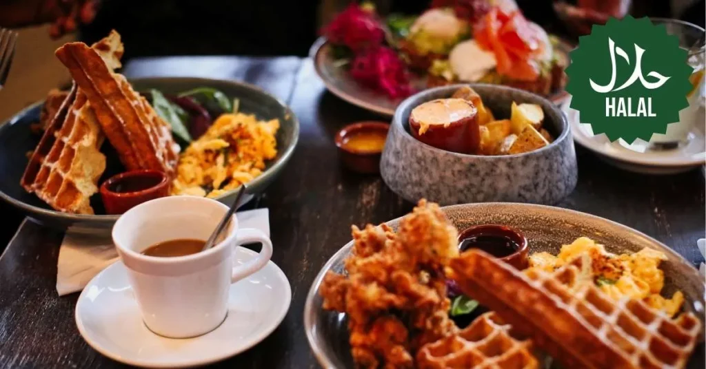 foods placed in one of a halal Restaurants in Amsterdam